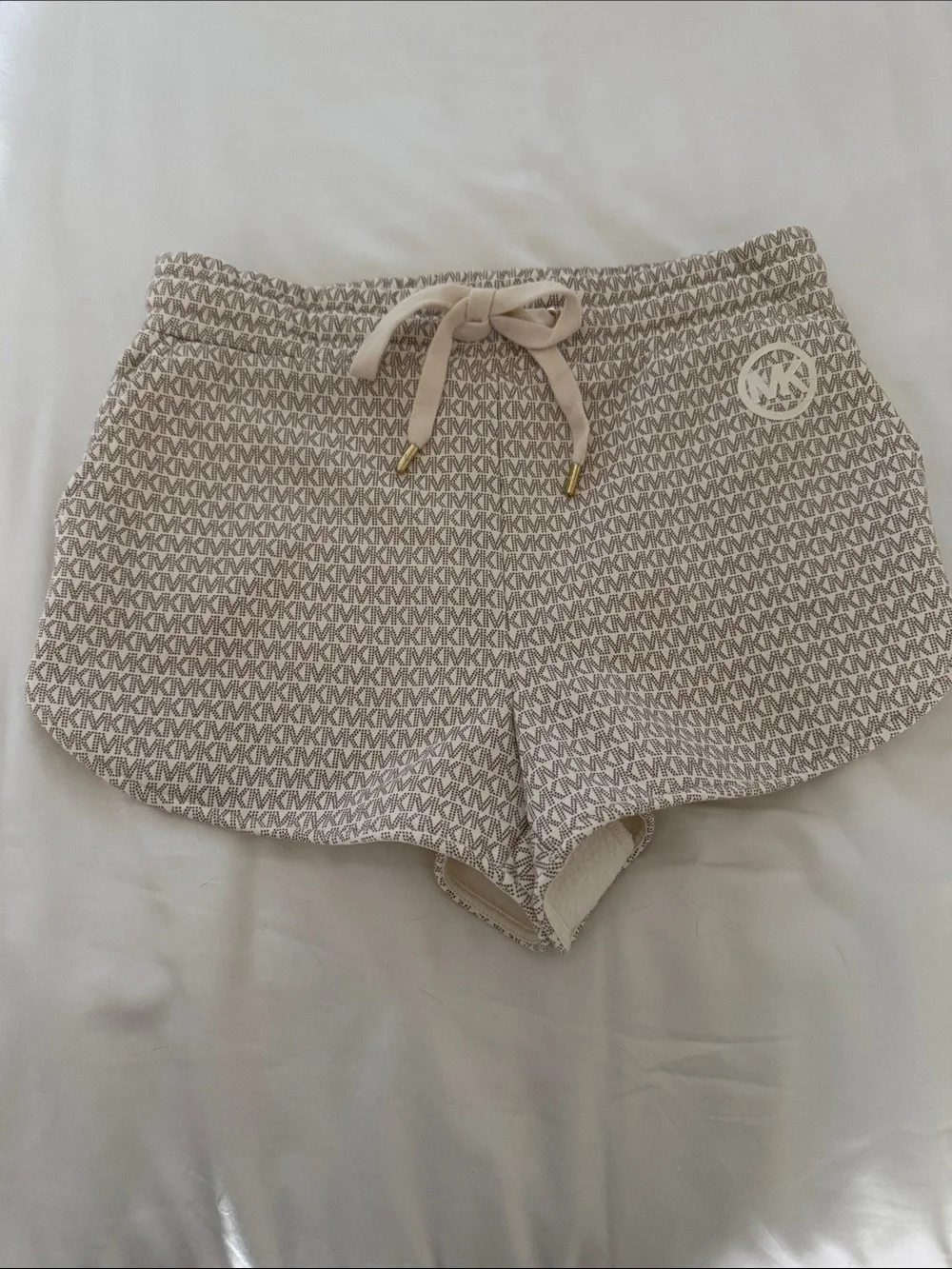 Michael Kors Beige MK-Print Athletic Lounge Shorts